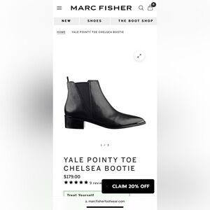 Marc Fisher Yale pointy toe Chelsea bootie